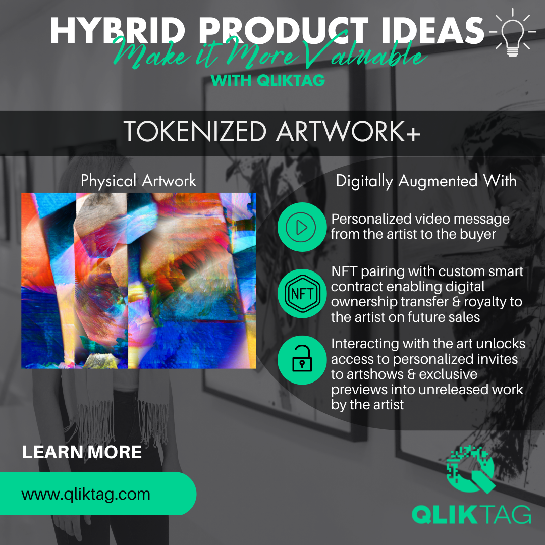 Hybrid Product Ideas with Qliktag - Tokenized Physical Art With NFC & NFT blockchain - Artwork with NFC