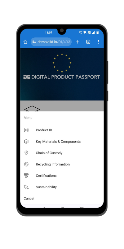 Digital Product Passport DPP - Qliktag 2