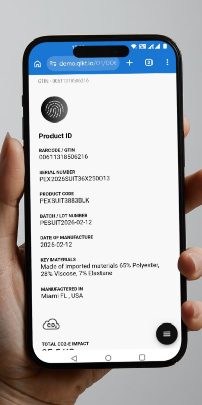 EU Digital Product Passport DPP - Powered by Qliktag digital product passport software platform & solution